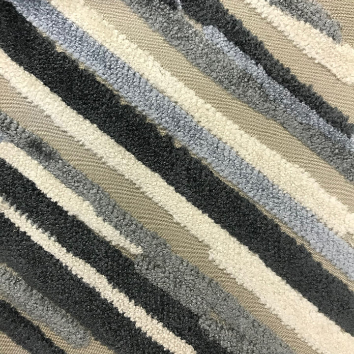 Gutsy 1 Grey by Stout Designer Fabric Right On Trend Cut Velvets 58% Polyester 42% Spun Viscose INDIA CATB 117-2013 WYZENBEEK 15 000 DOUBLE RUB WEAR TEST (HEAVY DUTY) Horizontal: 14.5 and Vertical: 27 54 in - Swanky Fabrics -