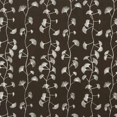 Fans Choco/Cream by Groundworks Designer Fabric ALLEGRA HICKS COLLECTION LINEN - 60%;COTTON - 30%;NYLON - 10% United Kingdom - Horizontal: 9 and Vertical: 15.25 54 - Swanky Fabrics -
