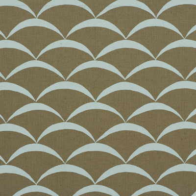 Crescent Sand/Aqua by Groundworks Designer Fabric ALLEGRA HICKS COLLECTION LINEN - 60%;COTTON - 30%;NYLON - 10% United Kingdom - Horizontal: 4.5 and Vertical: 3.25 54 - Swanky Fabrics -