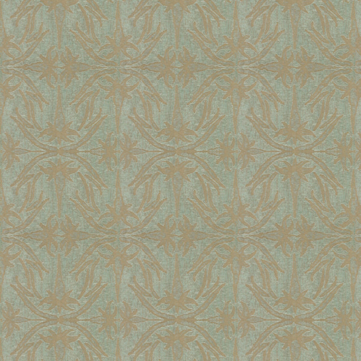 Lily Branch Aqua by Groundworks Designer Fabric ALLEGRA HICKS II COLLECTION VISCOSE - 53%;POLYESTER - 25%;COTTON - 22% Italy MEDIUM Horizontal: 13.75 and Vertical: 19.75 55 - Swanky Fabrics -