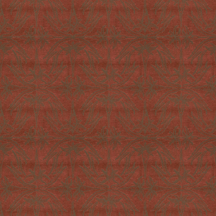 Lily Branch Red by Groundworks Designer Fabric ALLEGRA HICKS II COLLECTION VISCOSE - 53%;POLYESTER - 25%;COTTON - 22% Italy MEDIUM Horizontal: 13.75 and Vertical: 19.75 55 - Swanky Fabrics -