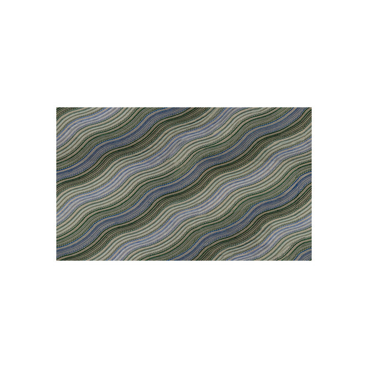 Water Stripe Emb Juniper/Lake by Groundworks Designer Fabric KELLY WEARSTLER II LINEN - 51%;RAYON EMBROIDERED - 49% India LIGHT Horizontal: 25.6 and Vertical: 31.5 51 - Swanky Fabrics -