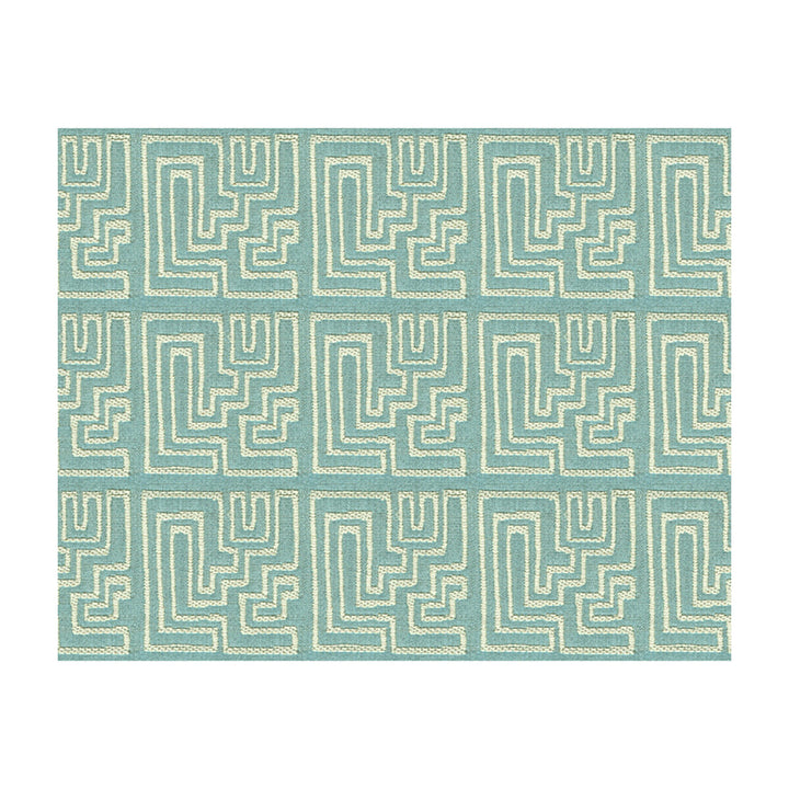 Miramar Robin'S Egg by Groundworks Designer Fabric KELLY WEARSTLER TERRA FIRMA TEXTILES SOLUTION DYED ACRYLIC - 100% United States MEDIUM Horizontal: 9 and Vertical: 9.5 54 - Swanky Fabrics -