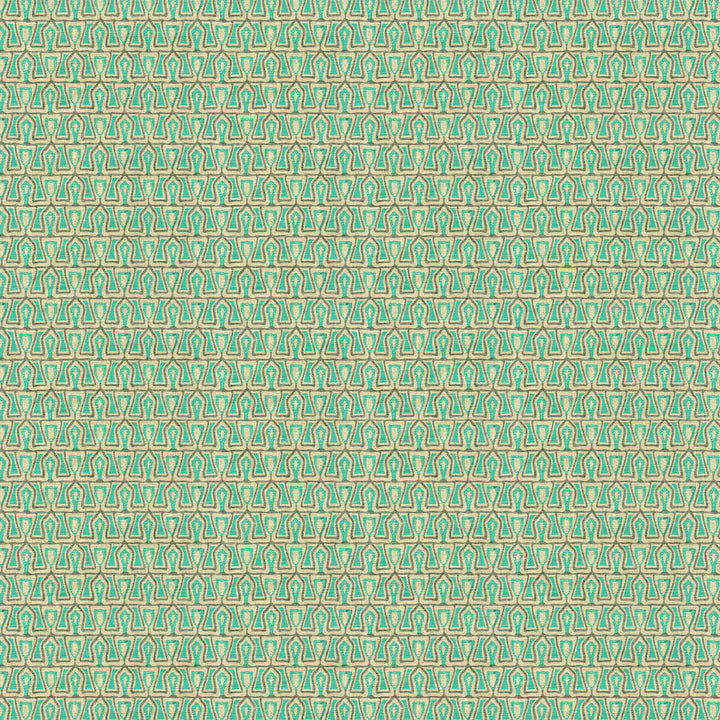 Passage Aqua by Groundworks Designer Fabric ALLEGRA HICKS GARDEN COLLECTION LINEN - 88%;NYLON - 12% Belgium HEAVY Horizontal: 1.75 and Vertical: 1.18 54 - Swanky Fabrics -