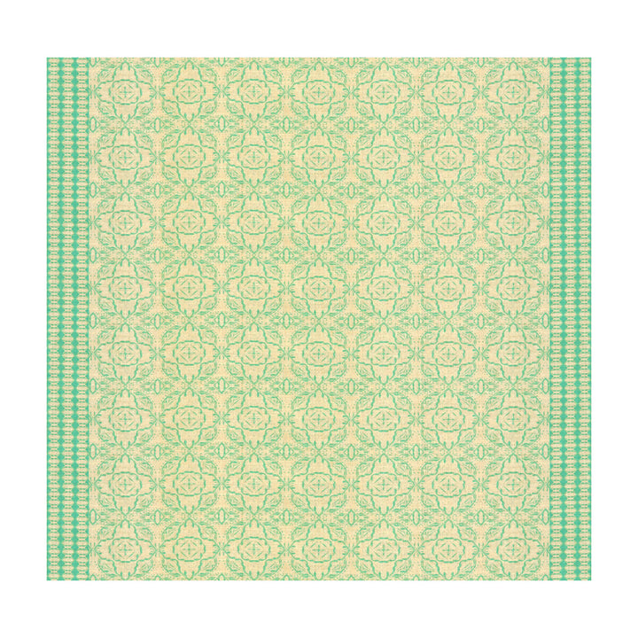 Maze Aqua by Groundworks Designer Fabric ALLEGRA HICKS GARDEN COLLECTION LINEN - 88%;NYLON - 12% Belgium HEAVY Horizontal: 52 and Vertical: 6.5 53 - Swanky Fabrics -