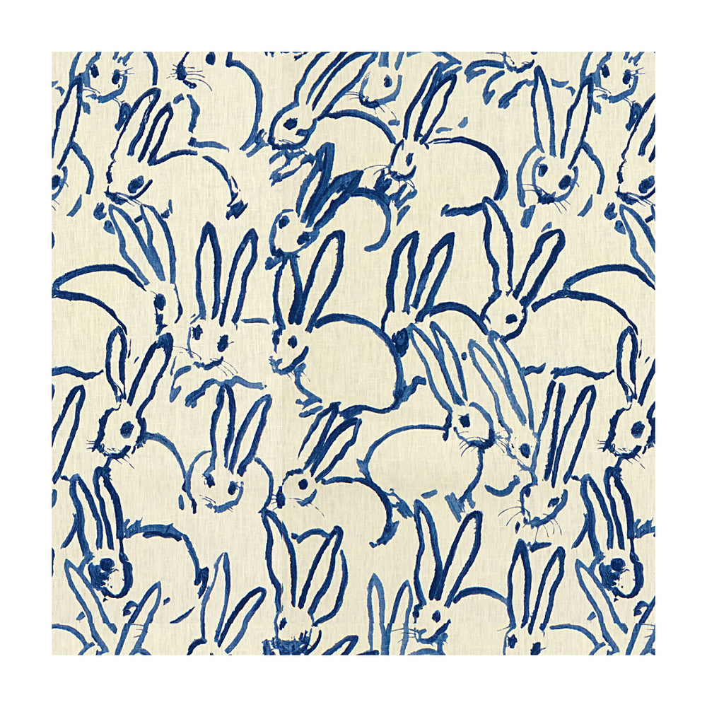 Hutch Print Navy by Groundworks Designer Fabric HUNT SLONEM FOR GROUNDWORKS LINEN - 100% China Horizontal: 27 and Vertical: 32 54 - Swanky Fabrics -