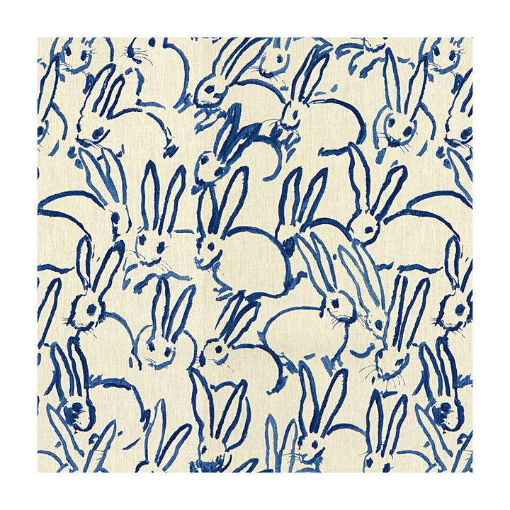 Hutch Print Navy by Groundworks Designer Fabric HUNT SLONEM FOR GROUNDWORKS LINEN - 100% China Horizontal: 27 and Vertical: 32 54 - Swanky Fabrics -