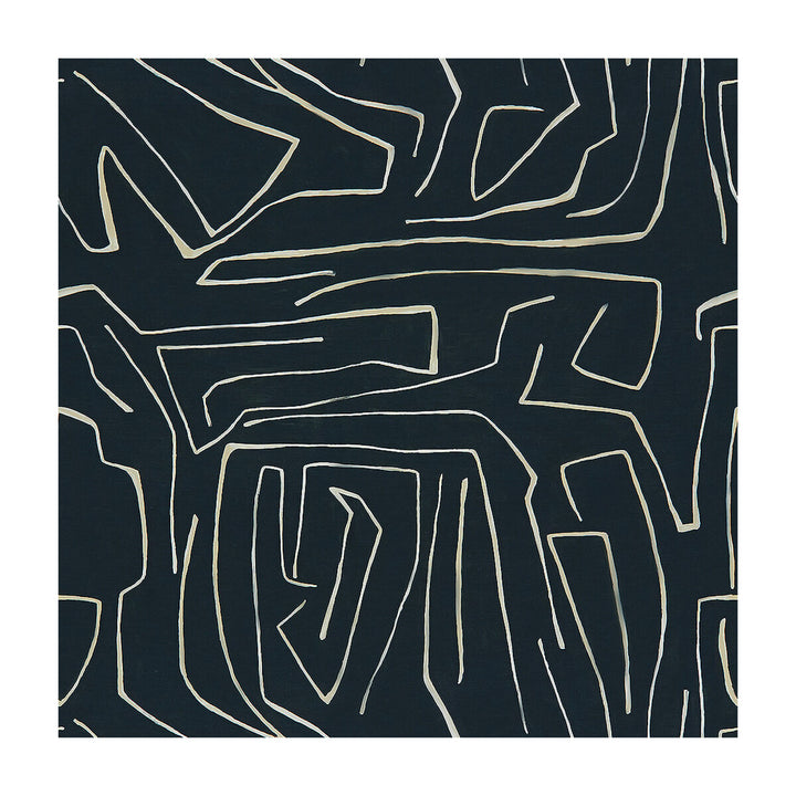 Graffito Onyx/Beige by Groundworks Designer Fabric KELLY WEARSTLER III COTTON - 52%;LINEN - 48% Italy Horizontal: 54 and Vertical: 54 54 - Swanky Fabrics -