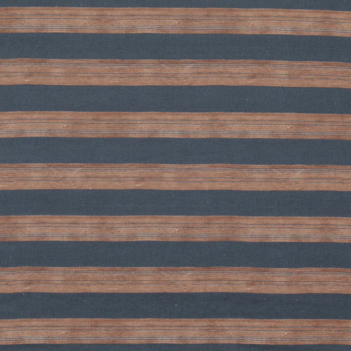 Askew Sienna/Navy by Groundworks Designer Fabric KELLY WEARSTLER IV LINEN - 100% Italy HEAVY Horizontal: 27.02052 and Vertical: 25.16872 53.58006 - Swanky Fabrics -