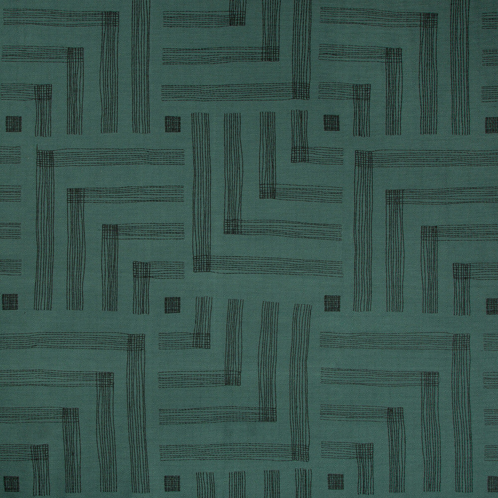 Pastiche Spruce/Jet by Groundworks Designer Fabric KELLY WEARSTLER IV COTTON - 66%;RAYON - 34% India HEAVY Horizontal: 27 and Vertical: 31.48 54 - Swanky Fabrics -