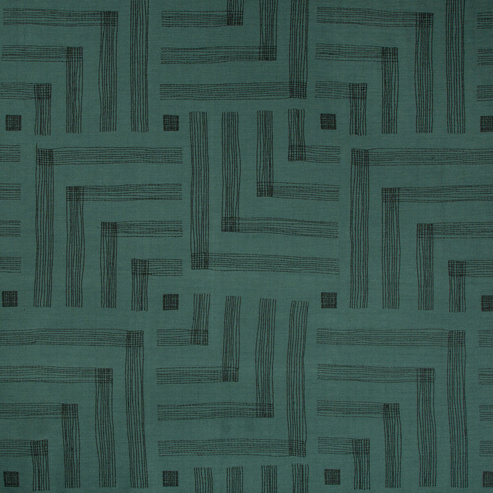 Pastiche Spruce/Jet by Groundworks Designer Fabric KELLY WEARSTLER IV COTTON - 66%;RAYON - 34% India HEAVY Horizontal: 27 and Vertical: 31.48 54 - Swanky Fabrics -