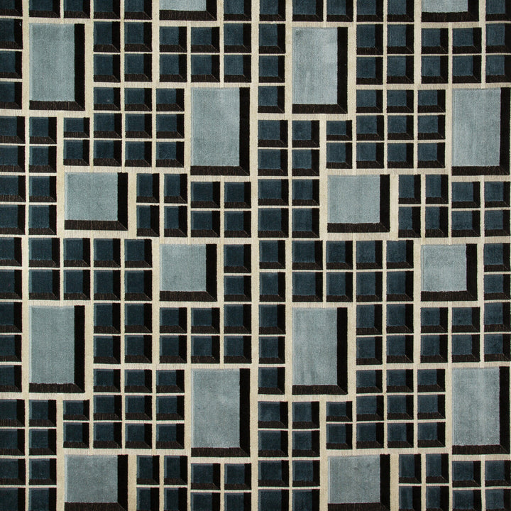 Rarity Sky/Sapphire by Groundworks Designer Fabric KELLY WEARSTLER IV LINEN - 81%;COTTON - 10%;POLYESTER - 9% United States HEAVY Horizontal: 25 and Vertical: 28.5 49.5 - Swanky Fabrics -