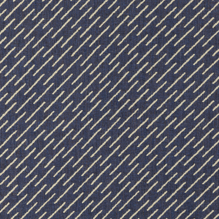 Esker Weave Navy/Cream by Groundworks Designer Fabric KELLY WEARSTLER VI LINEN - 38%;VISCOSE - 29%;COTTON - 22%;ACRYLIC - 7%;NYLON - 4% Italy Horizontal: 2.36 and Vertical: 2.33 55.12 - Swanky Fabrics -