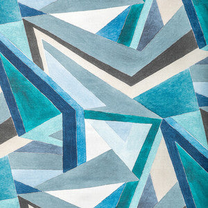 Roulade Print Navy/Teal by Lee Jofa Modern Designer Fabric