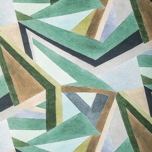 Roulade Print Juniper/Buff by Lee Jofa Modern Designer Fabric