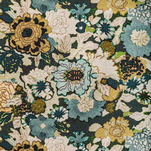 Arioso Print Marine/Citron by Lee Jofa Modern Designer Fabric