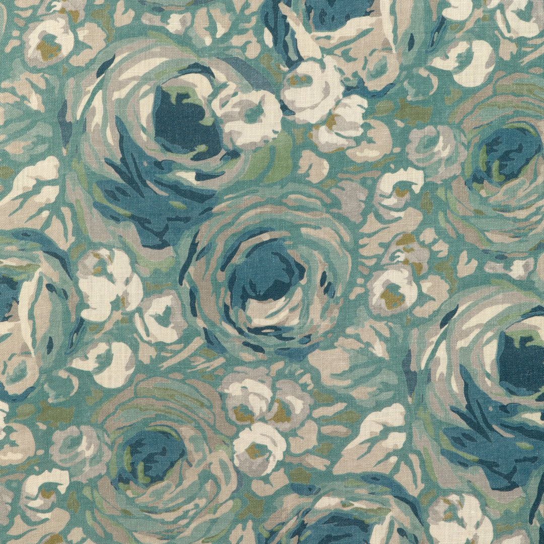 Orchard Print - Aqua/Stone GWF-3803.1311.0 by Lee Jofa Modern Designer Fabric