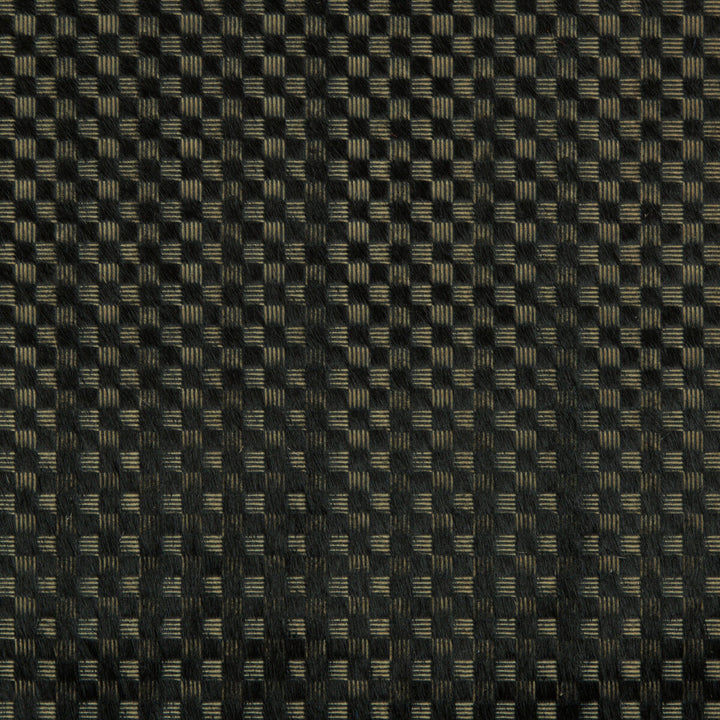 Delux Onyx/Gold by Groundworks Designer Fabric KELLY WEARSTLER LEATHER II LEATHER - 100% Italy Horizontal: 0.31 and Vertical: 0.31 31.49 - Swanky Fabrics -