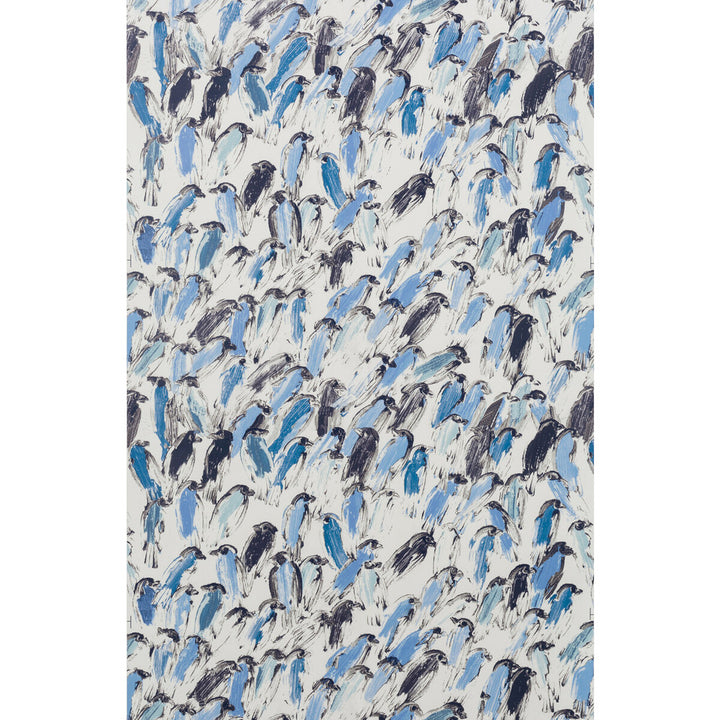 Finches Blue/Beige by Groundworks Designer Wallcovering HUNT SLONEM FOR GROUNDWORKS PAPER - 100% United States Horizontal: 27 and Vertical: 21.5 27 - Swanky Fabrics -