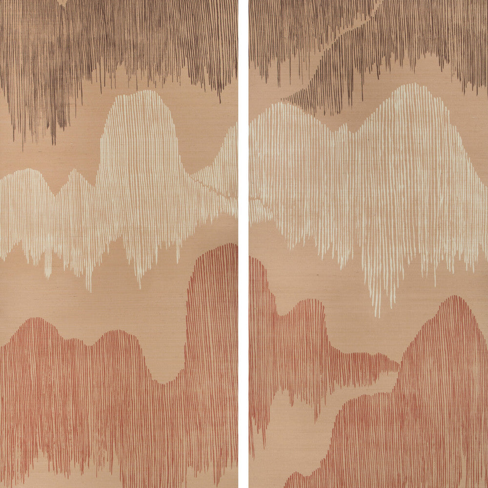 Cascadia Paper Blush by Groundworks Designer Wallcovering KELLY WEARSTLER WALLPAPERS IV JUTE - 90%;COTTON - 10% Italy Horizontal: 68.5 and Vertical: 90.55 68.5 - Swanky Fabrics -
