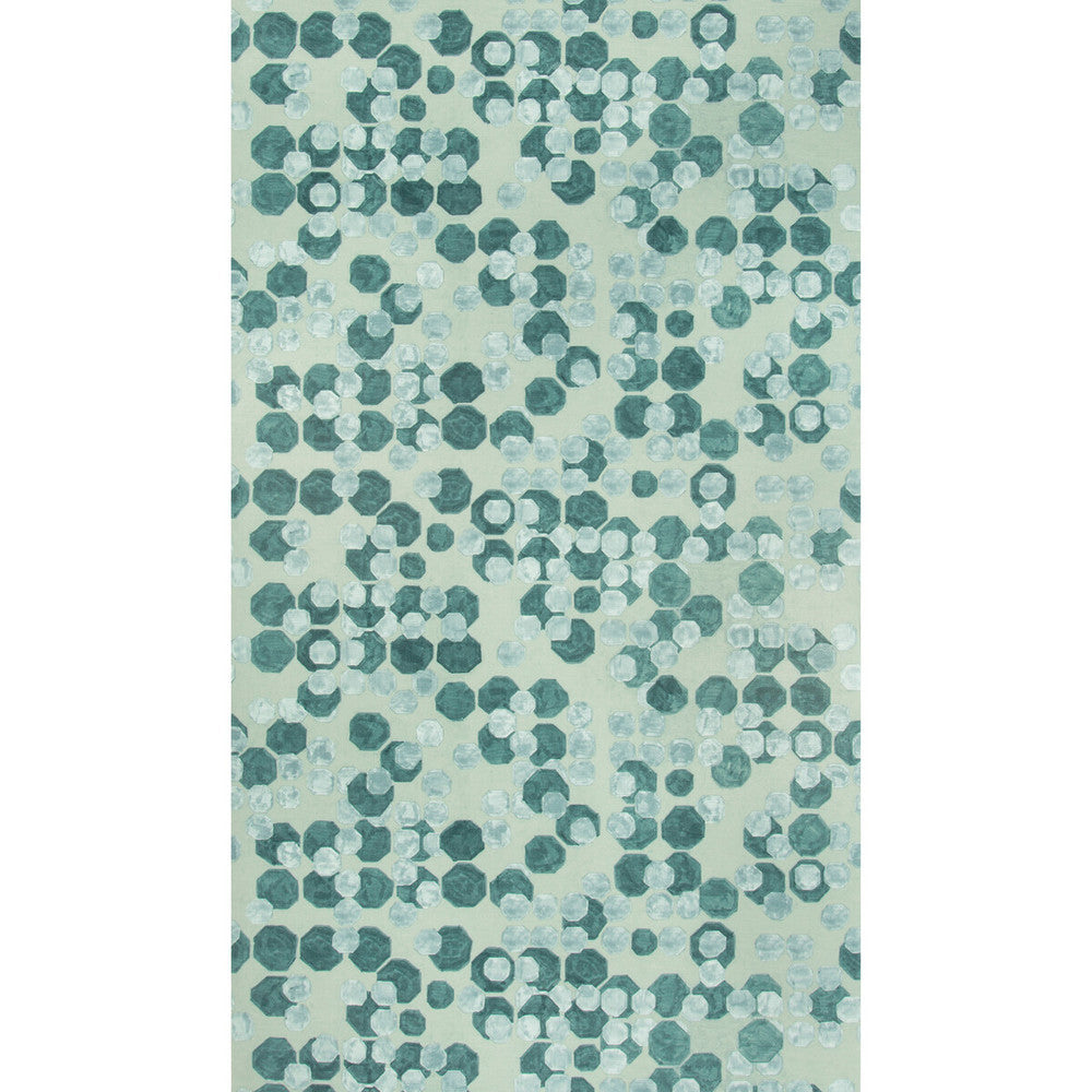 Hex Paper Lagoon by Groundworks Designer Wallcovering KELLY WEARSTLER WALLPAPERS V LINEN - 80%;ACRYLIC - 20% Italy Horizontal: 34.25 and Vertical: 24.68 34.25 - Swanky Fabrics -