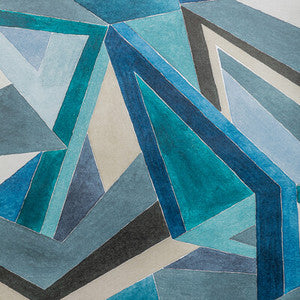 Roulade Paper Navy/Teal by Lee Jofa Modern Designer Wallcovering