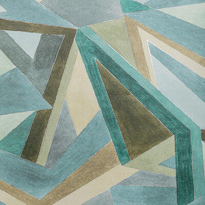 Roulade Paper Aqua/Dune by Lee Jofa Modern Designer Wallcovering