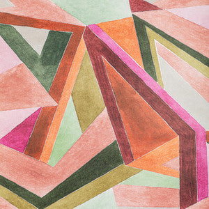 Roulade Paper Rose/Leaf by Lee Jofa Modern Designer Wallcovering