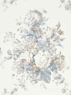 Sybilla Bouquet Frost GW166210001 by Grey Watkins Designer Fabric FLORA 100% LINEN THAILAND MEDIUM DUTY Horizontal: 33.57" and Vertical: 26.25" 52.5 - Swanky Fabrics -