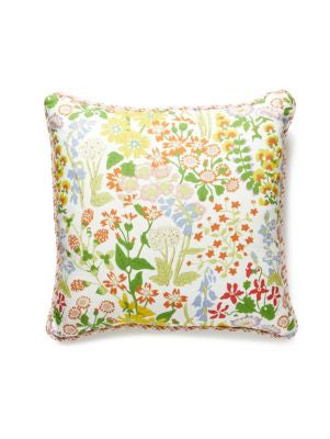 Nymph Floral Pillow 22 X 22 - Springtime GWNYMPHPILB0001 by Scalamandre Designer Pillows 100% COTTON U.S.A. Horizontal: and Vertical: 0 - Swanky Fabrics -