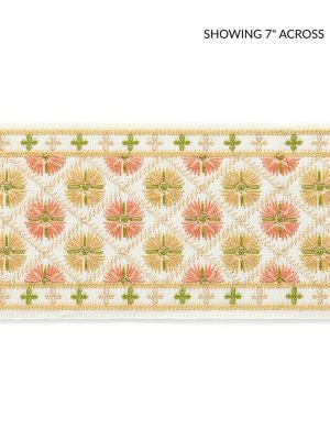 Hansel Embroidered Tape Citrus Twist GWT33290001 by Grey Watkins Designer Trim FOLKLORE 70% COTTON 30% POLYESTER INDIA MEDIUM DUTY Horizontal: 1.5" and Vertical: 4 - Swanky Fabrics -