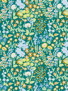 Nymph Floral Emerald Multi GW166300002 by Grey Watkins Designer Fabric