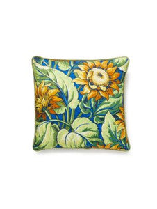 Sunflower Print Pillow 18 X 18 - Cobalt GWSUNFLPILL0002 by Scalamandre Designer Pillows