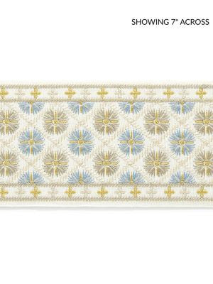 Hansel Embroidered Tape Seaside GWT33290002 by Grey Watkins Designer Trim FOLKLORE 70% COTTON 30% POLYESTER INDIA MEDIUM DUTY Horizontal: 1.5" and Vertical: 4 - Swanky Fabrics -