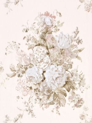 Sybilla Bouquet Rose Quartz GW166210003 by Grey Watkins Designer Fabric FLORA 100% LINEN THAILAND MEDIUM DUTY Horizontal: 33.57" and Vertical: 26.25" 52.5 - Swanky Fabrics -