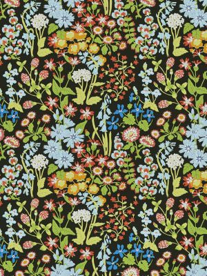 Nymph Floral Black Multi GW166300003 by Grey Watkins Designer Fabric FOLKLORE 100% COTTON UNITED KINGDOM MEDIUM DUTY Horizontal: 19" and Vertical: 18.25" 55 - Swanky Fabrics -