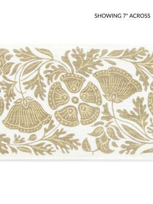 Gretel Printed Tape Wheat Fields GWT33300003 by Grey Watkins Designer Trim FOLKLORE 100% LINEN INDIA MEDIUM DUTY Horizontal: 8.75" and Vertical: 5.13 - Swanky Fabrics -