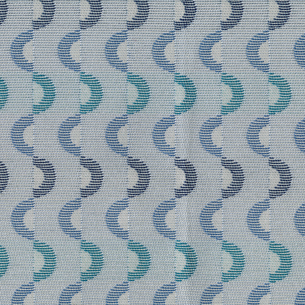 Gyre 724 Aquarium by Seaqual Designer Fabric Gyre 78% Polyester,22% Seaqual Polyester 102,000 Double Rubs (Wyzenbeek) </p><p>Repeat: Horizontal: 1.875 in. (4.763 cm) across the roll and Vertical: 6.675 in. (16.955 cm) up the roll 55 in. (140 cm) - Swanky Fabrics -