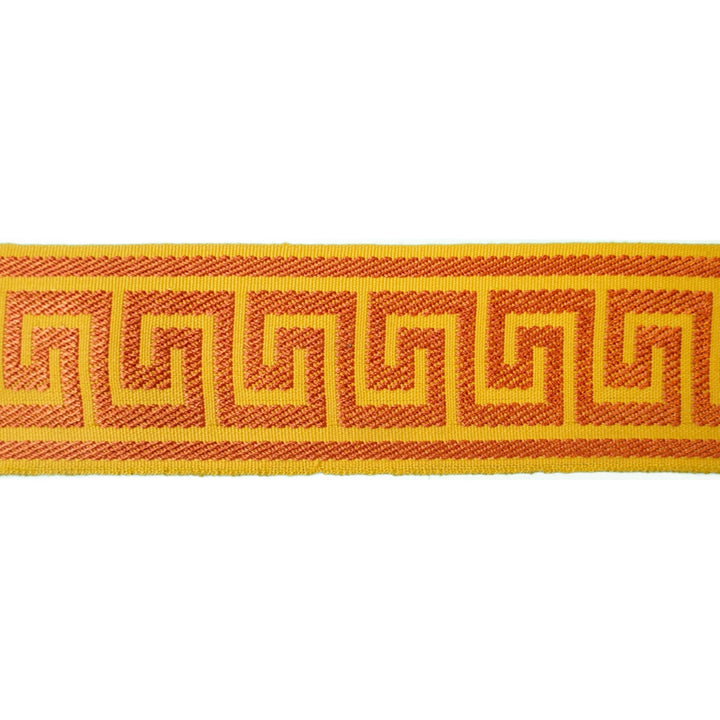 Greek Key Mandarin by Europatex Designer Fabric Tapes Decor 100% Polyester 1.40 inches - Swanky Fabrics -