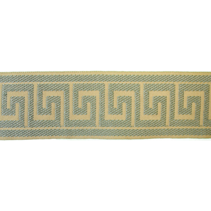 Greek Key Mist by Europatex Designer Fabric Tapes Decor 100% Polyester 2.50 inches - Swanky Fabrics -
