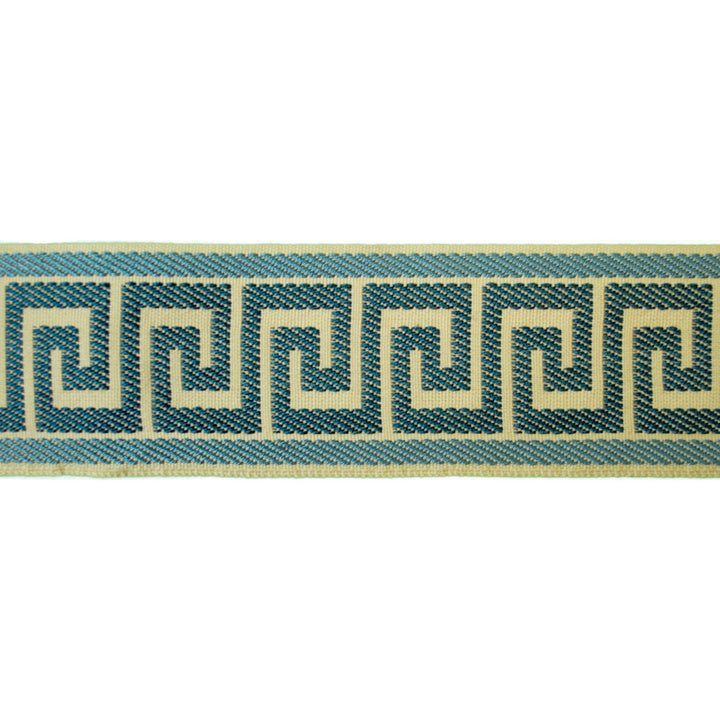 Greek Key Navy by Europatex Designer Fabric Tapes Decor 100% Polyester 1.40 inches - Swanky Fabrics -