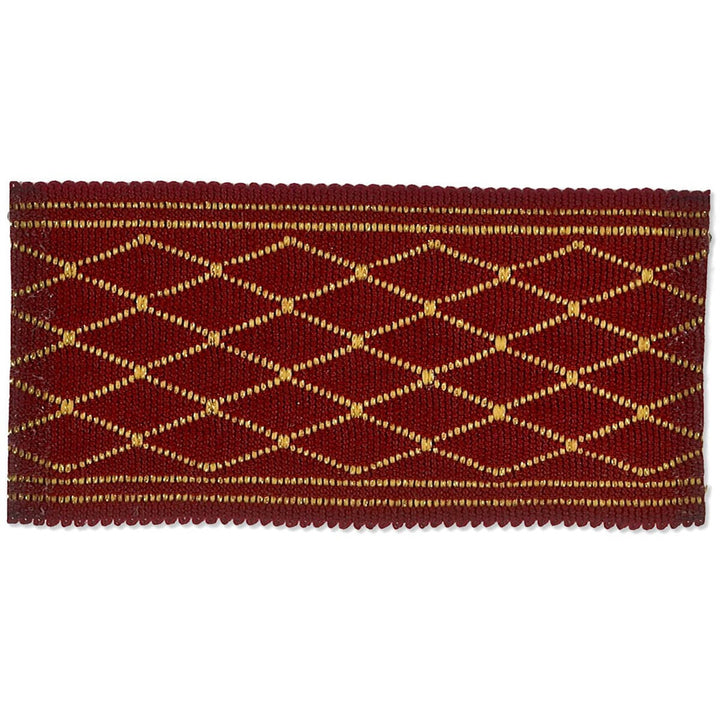 Hampton 1 Burgundy by Stout Designer Trim NEW WORLD TAPES & BORDERS 43%POL 37%ACR 12%MTL 8%SVI CHINA Horizontal: 0.875 and Vertical: 0.000 2 in - Swanky Fabrics -