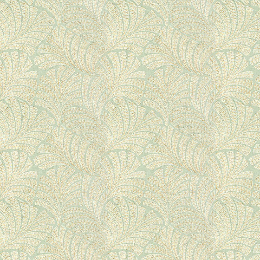 Hedges 1 Seafoam by Stout Designer Fabric COMFORTABLE LIVING ALOE/FERN 40%COT 60%LIN %BEMB INDIA Horizontal: 17 and Vertical: 15.75 51 in - Swanky Fabrics -