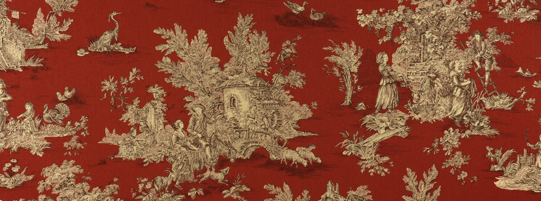 Hl-Pastorale Wide Width 82 Red/Black by Covington Designer Fabric
