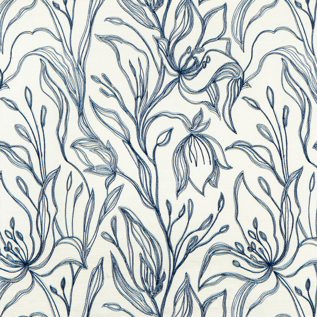 Honfleur # 507 Royal by Maxwell Designer Fabric Color Theory-Vol. X Twilight 100% COTTON EMB.-100% RAYON INDIA V-15.5" H-13" 54" - Swanky Fabrics -