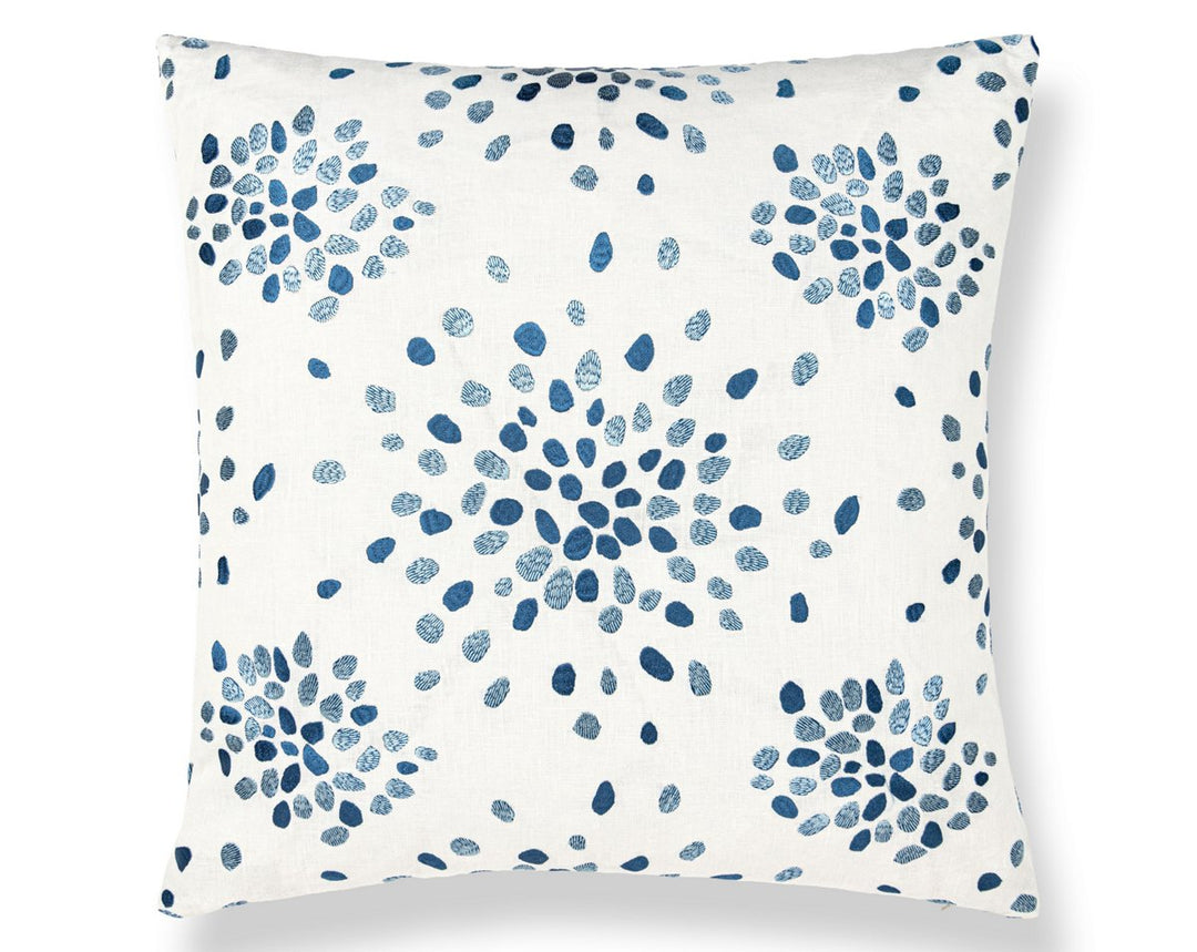 Firefly Embroidered Pillow 22 X 22 - Blue HNSDDK420000007 by Scalamandre Designer Pillow