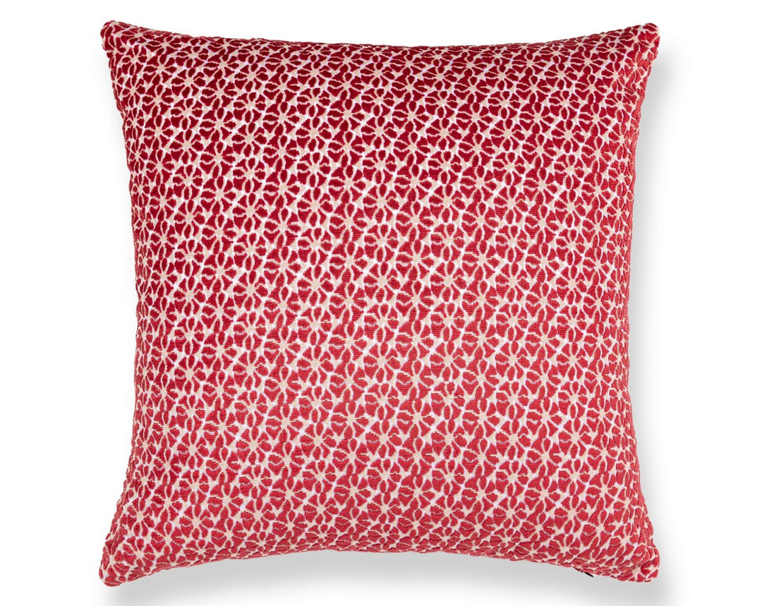 Petal Velvet Pillow 22 X 22 - Red HNSDDK273320008 by Scalamandre Designer Pillow