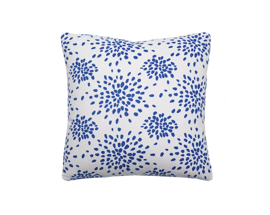 Fireworks Pillow 22 X 22 - Blue On White HNFIRWKPILL000B by Scalamandre Designer Pillow