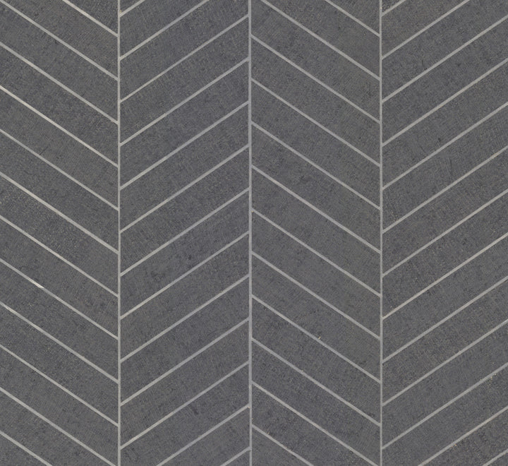 Atelier Herringbone Dark Grey Wallpaper by Ronald Redding Designer Traveler Covers about 72 square feet 36-in by 24-ft long roll Unpasted 0 - Swanky Fabrics -