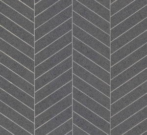 Atelier Herringbone Dark Grey Wallpaper by Ronald Redding Designer